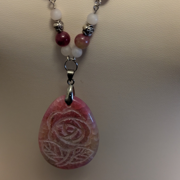 Rose Quartz Pendant and Necklace Handmade - Picture 6 of 10